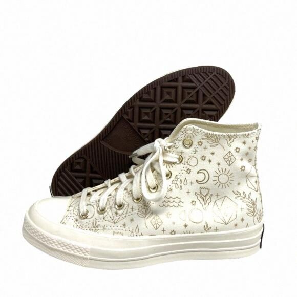 Converse Chuck 70 Shoes Casual Canvas Egret High Top A02207C Sneakers Size Women - Picture 8 of 10